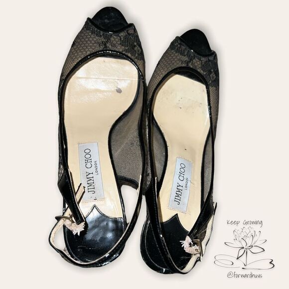 Jimmy Choo London Stiletto Peep Toe Heels Size 39 - Picture 2 of 10